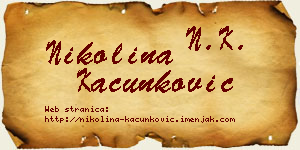 Nikolina Kačunković vizit kartica